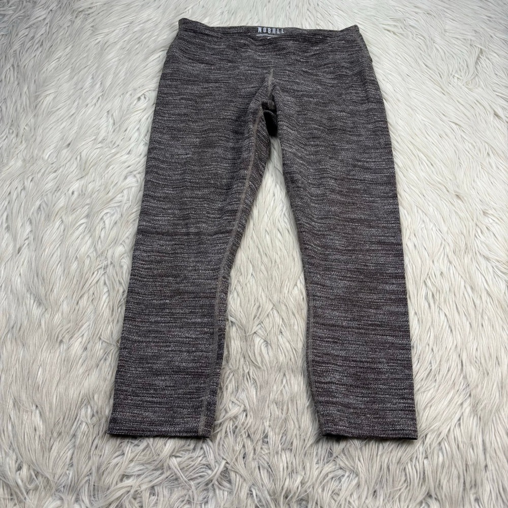 No Bull Women's M Marled Brown Capri Leggings Gym Lifting